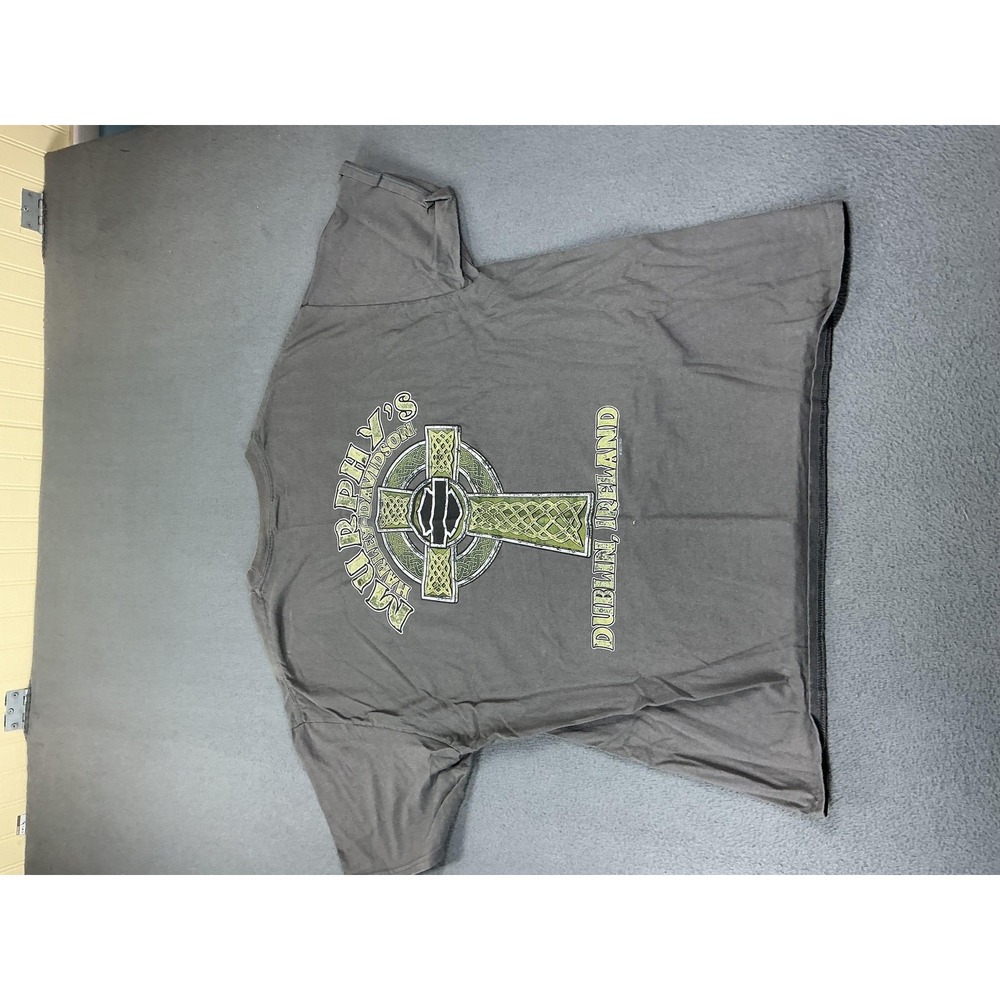 Harley-Davidson Shirt Mens XL Gray Dublin Ireland Celtic Cross Graphic Tee